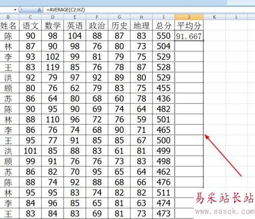 excel中使用函數(shù)進(jìn)行平均值計算的設(shè)置方法