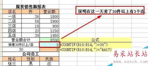 如何在excel中計算滿足條件的單元格人個數?