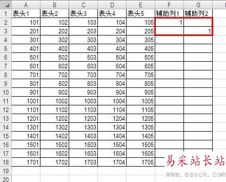 增加兩個輔助列