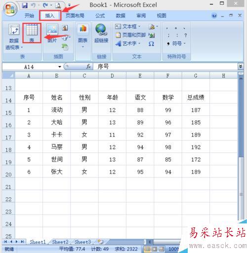 excel2007如何對編輯的內容進行排序和篩選?