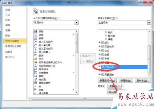怎么在Exce2010工作表中添加“開發(fā)工具”選項卡