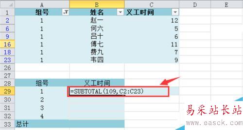 Excel 2010如何加總已篩選項？
