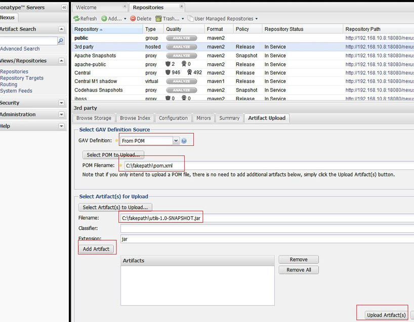 網頁方式,jar包,nexus
