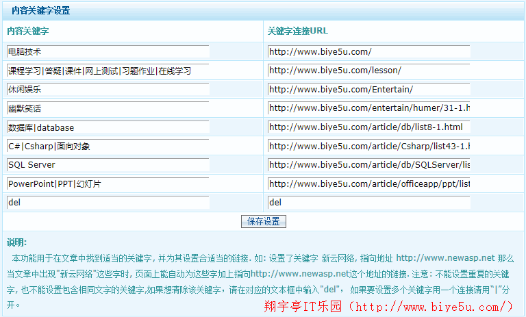 新云CMS設(shè)置網(wǎng)站內(nèi)容關(guān)鍵字