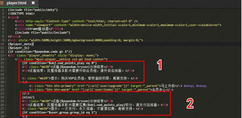 蘋果cms試看提示文字怎么改