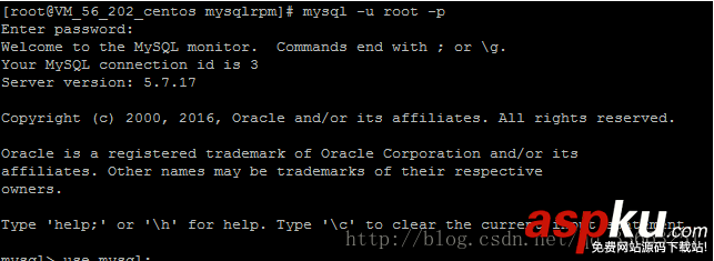 rpm安裝mysql5.7.17