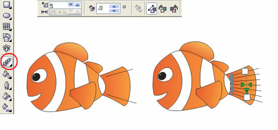coreldraw繪制海底總動員小魚nemo