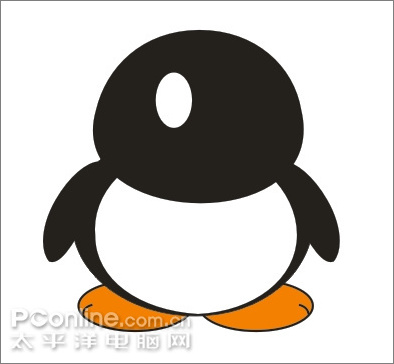 coreldraw繪制可愛的情侶qq企鵝