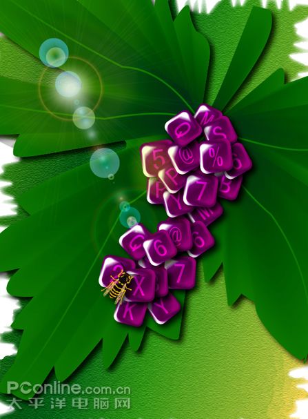illustrator鼠繪教程:繪制精美數(shù)碼葡萄插畫_jcwcn.com