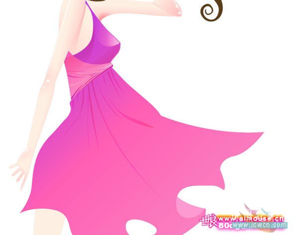 illustrator鼠繪教程：打造唯美插畫《花季的天使》_jcwcn.com