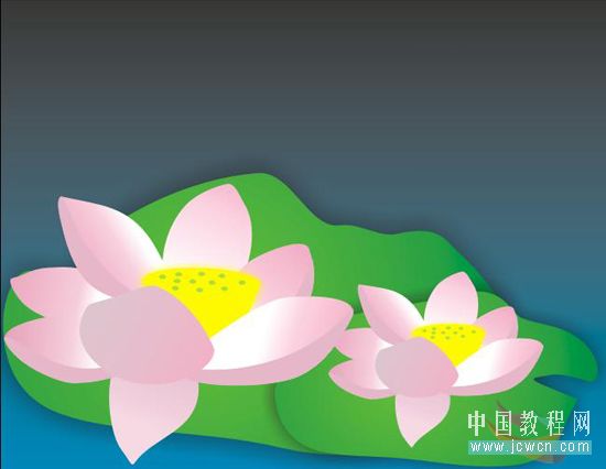 coreldraw鼠繪教程：繪制漂亮的卡通風格荷花_中國教程網