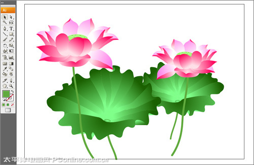 illustrator cs3鼠繪教程：繪制漂亮的矢量荷花圖_網頁設計